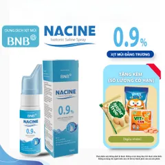 NACINE Isotonic Saline Spray 0.9% 70ml Chính Hãng - Dung Dịch Xịt Mũi Làm Sạch Và Dưỡng Ẩm Niêm Mạc