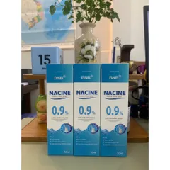 NACINE Isotonic Saline Spray 0.9% 70ml Chính Hãng - Dung Dịch Xịt Mũi Làm Sạch Và Dưỡng Ẩm Niêm Mạc
