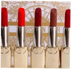 (Nhập Khẩu) Set Son Mini Dior Rouge Dior 5 Cây 1.5g Bản 2025 Vỏ Vàng Son Môi Cao Cấp Pháp, Sang Trọng, Tôn Vẻ Đẹp Quyến Rũ Hàng Chuẩn Uy Tín