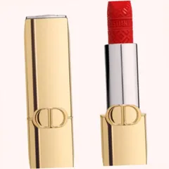 (Bản Mới) [ không hộp ] Son Dior Rouge Dior Lipstick Golden Case Limited Edition 999 Velvet Finish Màu Đỏ Tươi Hàng Chuẩn Chính Hãng