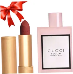 (Bản Mới) Combo Gucci Sang Trọng: Nước Hoa Bloom Gocce Di Fiori EDT 100ml & Son Lì Rouge Mat 505 Đỏ Gạch Bộ Quà Tặng Thời Trang Mẫu Mới Chính Hãng