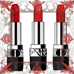 (Bản Mới) Set Son Dior Rouge Dior Lipstick Màu 999 Satin, Matte, Velvet Bộ 3 Thỏi Son Cao Cấp Từ Pháp, Đầy Đủ
