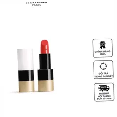 (Loại Tốt) Son Rouge Hermès Satin màu 75 Rouge Amazone đỏ thuần 353102 Nhập Khẩu Uy Tín