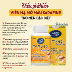 Viên Uống Sarafine Fujina - Hỗ Trợ Giảm Mỡ Máu, Kiểm Soát Cholesterol, Bảo Vệ Tim Mạch - Hộp 80 Viên Nhật Bản