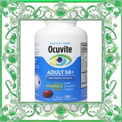 (Đẳng Cấp) Viên uống bổ mắt Ocuvite Adult 50+ của Mỹ 150 viên Giúp tăng cường thị lực và bảo vệ mắt cho người trên 50 tuổi Chính Hãng