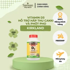 Viên Uống Vitamin D3 Kirkland Signature Extra Strength 50mcg (2000IU) 600 Viên Nang Mềm
