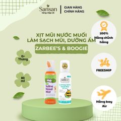 Xịt Mũi Saline Zarbee's Aloe 88ml Boogie Saline 89g Dưỡng Ẩm Vệ Sinh Mũi