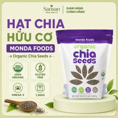 Hạt Chia Hữu Cơ Monda Foods Organic Chia Seeds 1.36kg Không Gluten Giàu Chất Xơ Omega 3