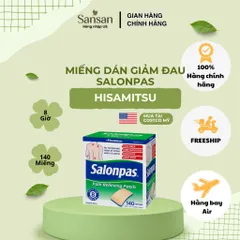 Miếng Dán Salonpas Hisamitsu 140 Miếng Hỗ Trợ Giảm Đau Cơ Khớp Vai Gáy Lưng Menthol Camphor
