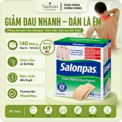 Miếng Dán Salonpas Hisamitsu 140 Miếng Hỗ Trợ Giảm Đau Cơ Khớp Vai Gáy Lưng Menthol Camphor
