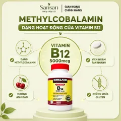 Viên Ngậm Tan Nhanh Kirkland Signature Vitamin B12 5000mcg 300 Viên Hương Anh Đào