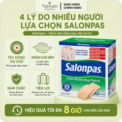 Miếng Dán Salonpas Hisamitsu 140 Miếng Hỗ Trợ Giảm Đau Cơ Khớp Vai Gáy Lưng Menthol Camphor