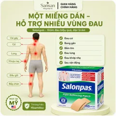 Miếng Dán Salonpas Hisamitsu 140 Miếng Hỗ Trợ Giảm Đau Cơ Khớp Vai Gáy Lưng Menthol Camphor