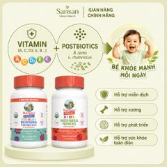 Kẹo Dẻo Vitamin Hữu Cơ Mary Ruth's Toddler/Kids Multivitamin + Postbiotics - Bổ Sung Vitamin & Khoáng Chất Cho Trẻ 2+/4+