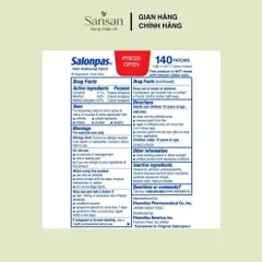 Miếng Dán Salonpas Hisamitsu 140 Miếng Hỗ Trợ Giảm Đau Cơ Khớp Vai Gáy Lưng Menthol Camphor