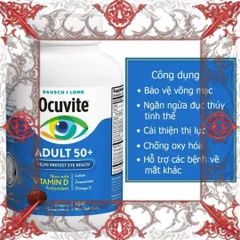 (Loại Tốt) Viên uống Ocuvite Adult 50+ (150 viên) Hỗ trợ sức khỏe mắt cho người trên 50 tuổi, chống lão hóa và bảo vệ thị lực Đầy Đủ