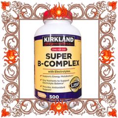 (Hàng Chất) Vitamin B Tổng Hợp Super B-Complex Kirkland 500 Viên Hỗ Trợ Năng Lượng & Cải Thiện Tâm Trạng, Vitamin Cần Thiết Cho Sức Khỏe chính hãng Nhập Khẩu