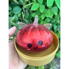 Squishy bánh bao trân châu kim tuyến (có tai mèo)