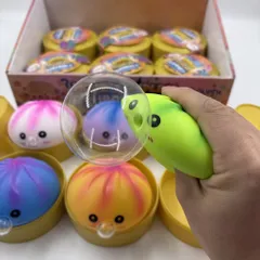 Đồ chơi nhựa Bánh bao squishy thổi bóng cực cool hót, cực vui nhộn