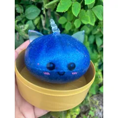 Squishy bánh bao trân châu kim tuyến (có tai mèo)