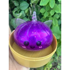 Squishy bánh bao trân châu kim tuyến (có tai mèo)