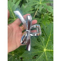 01 cái kẹp nhựa mạ trắng-Kẹp tóc nữ sang trọng