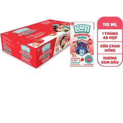 Sữa chua uống Kun vị Kem Dâu thùng 48 hộp x 110ml 783082