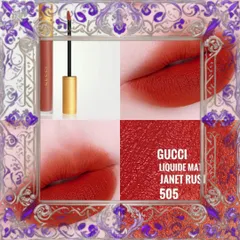 (Loại Tốt) Son Kem Gucci Rouge Liquid Matte 505 Janet Rust 6.5ml Đỏ Đất Quyến Rũ, Son Chính Hãng Dưỡng Ẩm, Bền Màu Suốt Ngày Đầy Đủ
