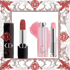 (Bản Mới) Set 2 Son Dior Rouge Dior Velvet Finish 720 Icone Đỏ Hồng Đất & Addict Lip Glow Balm 001 Pink Hồng Nhạt Chính Hãng Bộ Dưỡng Môi Sang Trọng Mẫu Mới