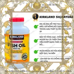 (Loại Tốt) Viên uống dầu cá Kirkland Fish Oil 1000mg 400 viên Thực phẩm chức năng nhập khẩu chính hãng từ Mỹ, hỗ trợ sức khỏe tim mạch Chính Hãng