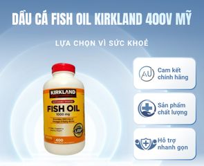 [Nhập khẩu] Dầu cá Omega 3 Fish Oil Kirkland 1000mg 400 viên - Viên uống bổ sung Omega-3 hỗ trợ sức khỏe tim mạch và trí não từ Mỹ