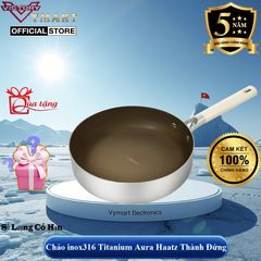 Chảo Titanium Aura Haatz Size 26cm HTA726 - Chảo Chống Dính Sáng Bóng, Dẫn Nhiệt Nhanh Giúp Thực Phẩm Chín Đều - Bảo Hành Chính Hãng 5 Năm