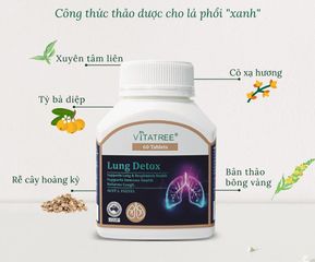 [Hàng nhập khẩu] Viên uống hỗ trợ thanh lọc phổi Vitatree Lung Detox 60 viên - Sản phẩm từ thiên nhiên, làm sạch phổi, tăng cường sức khỏe hô hấp
