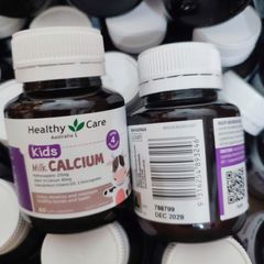 Healthy Care Kids Milk Calcium |60 viên| Bổ sung Calci sữa - Tăng cường sức khỏe xương/răng/cơ bắp cho trẻ từ 4 tháng tuổi trở lên - S/P Chuẩn Úc