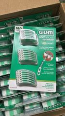 set Tăm xỉa răng cao su mềm mại Sunstar GUM soft picks Sunstar chuẩn Mỹ dentist mint bạc hà tăm nha khoa răng niềng răng sứ
