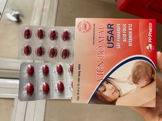 Viên bổ sung sắt USAR ,hộp 100 viên ,date xa