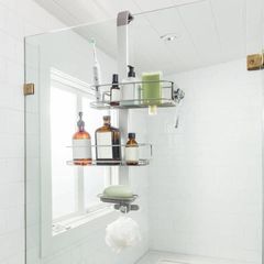 Giá để dụng cụ nhà tắm Caddy Simplehuman loại treo vách kính, không cần khoan đục