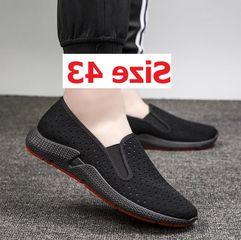 ( THANH LÝ LẺ SIZE 43 ) - Giày Lười Vải Nam Đen Đế Cao S60-Màu Full Đen Kiểu Dáng Phù Hợp