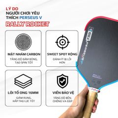 Vợt Pickleball Joola Pops, RALLY ROCKET PRO V (Gen 5) bản 16mm, mặt carbon nhám, hàng siêu cấp