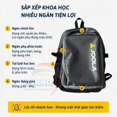 Balo thể thao JOOLA cao cấp – Balo pickleball, balo đựng vợt cầu lông, bóng bàn, size 45x35x25 cm