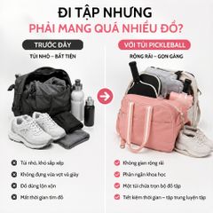 Balo thể thao, túi xách đựng vợt pickleball nữ, chất ni lông chống nước nhẹ, kích thước 39x18x36 cm