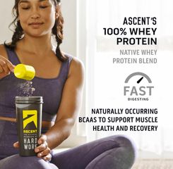 Whey Ascent - Đạm tươi 100% phục hồi cơ, dinh dưỡng thể hình - Bịch 1,9kg 2 vị vanilla và chocolate date 2028 - Chính hãng Mỹ