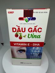 Thực phẩm Dầu Gấc Vina - Bổ sung dưỡng chất cần thiết cho mắt, tăng cường thị lực - Lọ 200 viên