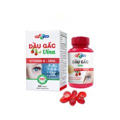 Thực Phẩm Bổ Sung Dầu Gấc Vina 200 Viên – Hỗ Trợ Tăng Cường Thị Lực, Giảm Khô Mỏi Mắt