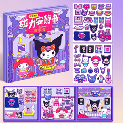 [Loại TO] Sách Bóc Dán Nam Châm Nhân Vật Sanrio Kuromi - My Melody - Cinnamoroll, Nhập Vai Thay Đồ Cho Bé