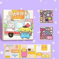 [Loại TO] Sách Bóc Dán Nam Châm Nhân Vật Sanrio Kuromi - My Melody - Cinnamoroll, Nhập Vai Thay Đồ Cho Bé