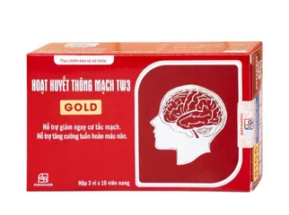 Viên uống hỗ trợ giảm nguy cơ tắc mạch, tăng tuần hoàn não Hoạt Huyết Thông Mạch Gold TW3 Foripharm (3 vỉ x 10 viên)