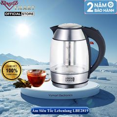 Ấm Siêu Tốc Thủy Tinh Lebenlang LBE2819 Dung tích 1.8L,Kèm Lõi Lọc Trà - Bảo Hành Chính Hãng 2 Năm