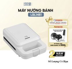 Máy Làm Bánh Sandwich Lebenlang LBL1481 Công Suất 600W, Máy Kẹp Nướng Bánh Khuôn Tam Giác Chống Dính