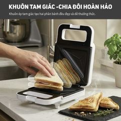 Máy Làm Bánh Sandwich Lebenlang LBL1481 Công Suất 600W, Máy Kẹp Nướng Bánh Khuôn Tam Giác Chống Dính